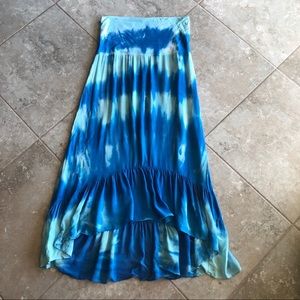 Saks Fifth Ave. blue tie die maxi skirt